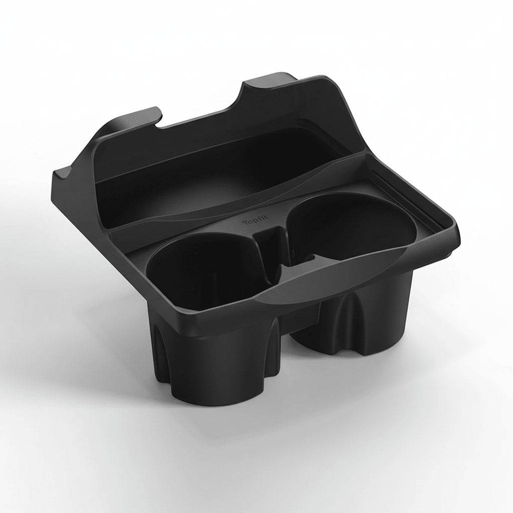 EVKITT Silicone Center Console Cup Holder Insert for Tesla Model 3 & Model Y (Premium Flexible Silicone, Dual-Slot)