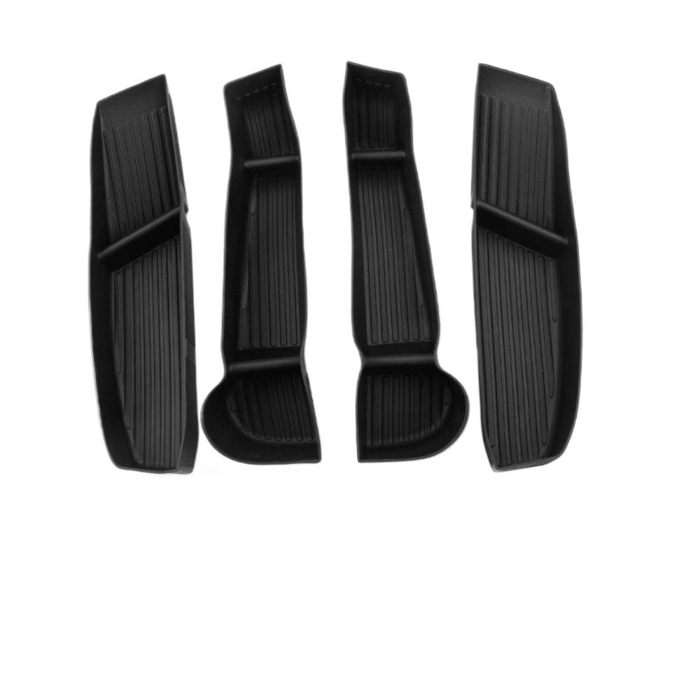 EVKITT Door Handle Storage Organizer Trays Armrest Pocket Bins for Tesla Model Y Model 3 (Premium Shockproof Silicone, Waterproof Front & Rear 4-Piece Set)