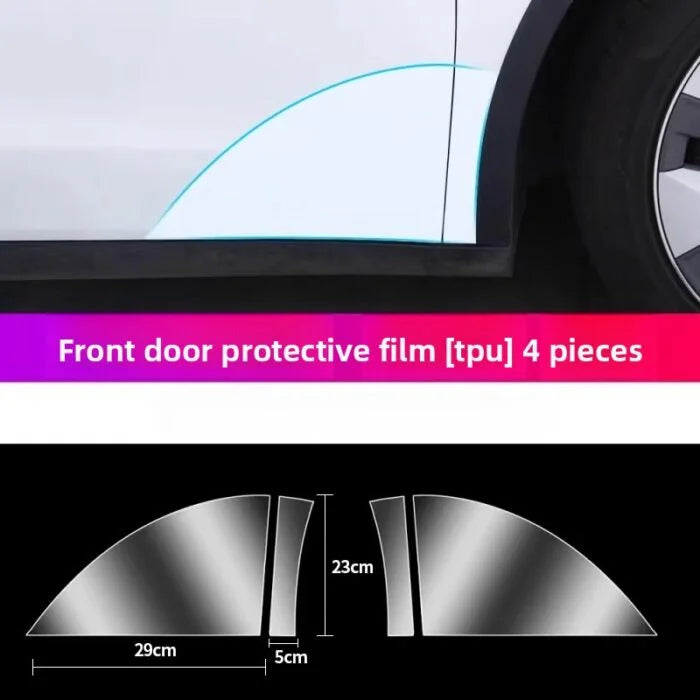 EVKITT Rear Door Paint Protection Film PPF Anti-Scuff Splash Guard for Tesla Model Y Juniper 2025+ (Self-Healing Clear TPU, Left & Right 2-Piece Kit)