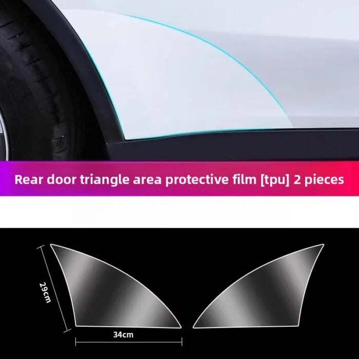 EVKITT Rear Door Paint Protection Film PPF Anti-Scuff Splash Guard for Tesla Model Y Juniper YL (Self-Healing Clear TPU, Left & Right 2-Piece Kit)