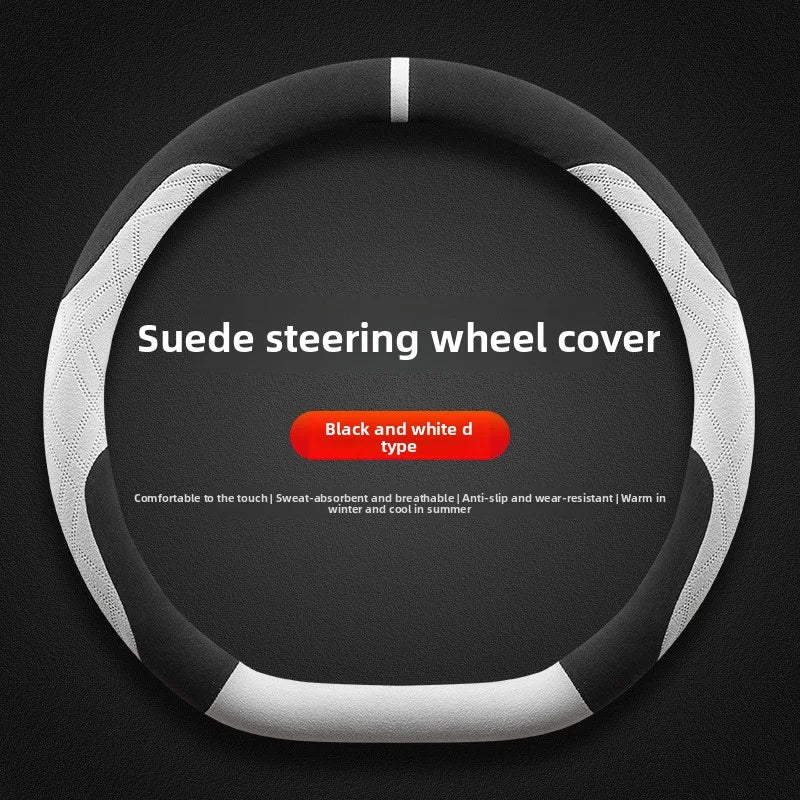 EVKITT Winter Warm Steering Wheel Cover for Tesla Model Y Juniper & Model 3 Highland Premium Plush Anti-Slip Protector (Black)
