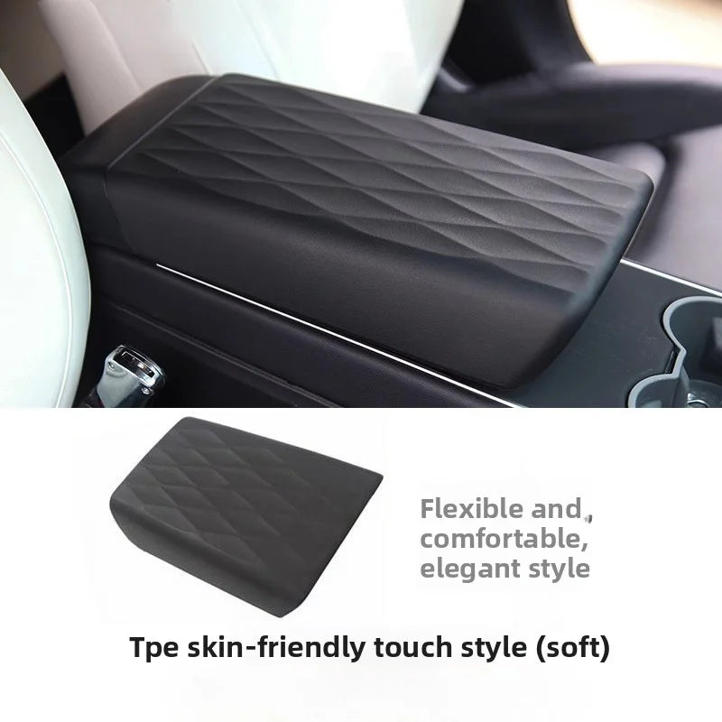 EVKITT for Tesla Model 3 Highland Model Y Juniper Central Control Armrest Cover TPE Interior Protective Pad Anti-Scratch Console Accessory