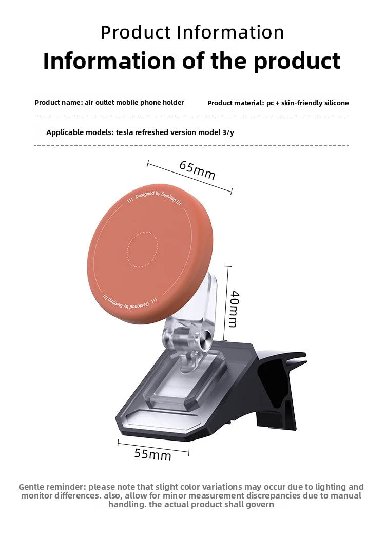 EVKITT for Tesla Model 3 Highland Model Y Juniper Magnetic Car Phone Holder Silicone Magnetic Suction Dashboard Mount MagSafe Compatible Trend Accessories
