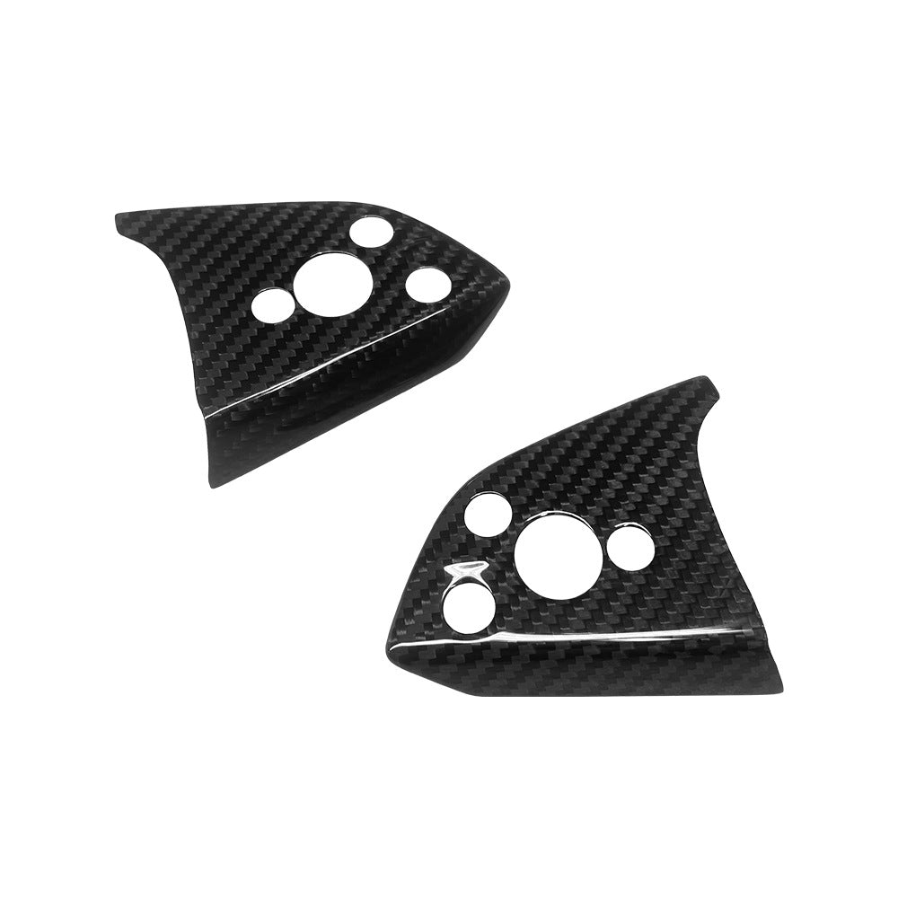 EVKITT Steering Wheel Trim Cover Hub Accent Overlay for Tesla Model Y Juniper Model 3 Highland (Premium Real Dry Carbon Fiber, Lightweight 1-Pack)