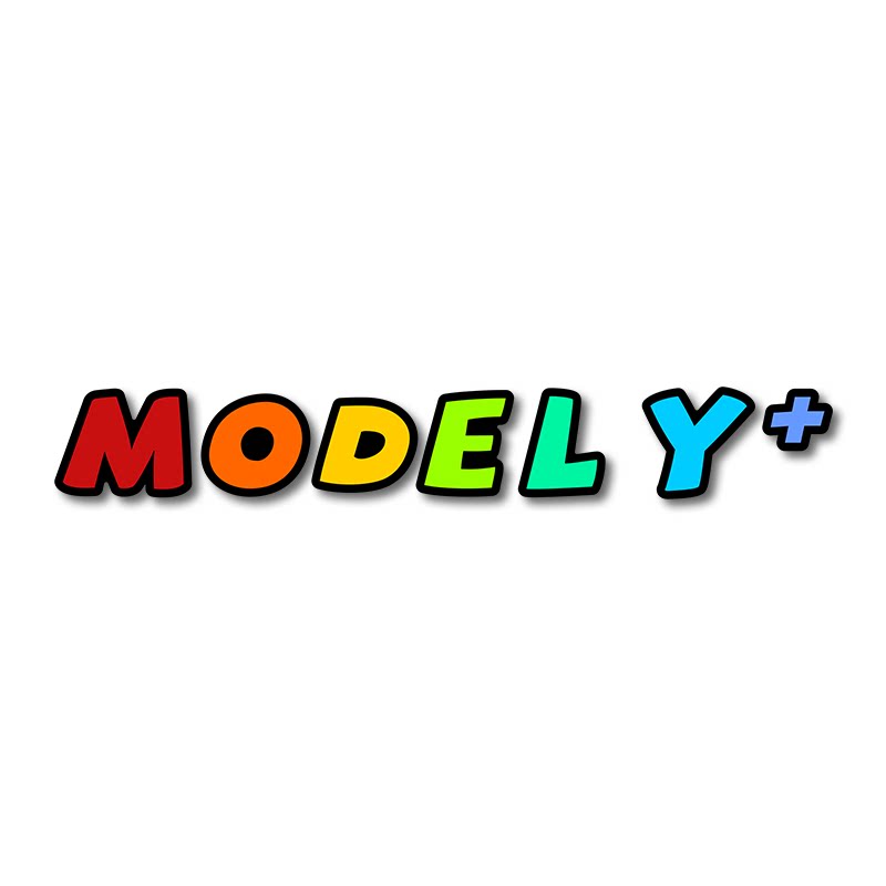 EVKITT 3D Cartoon Letter Emblem for Tesla Model 3 & Model Y Trunk (Premium Weatherproof Polymer, Colorful Car Tail Badge)