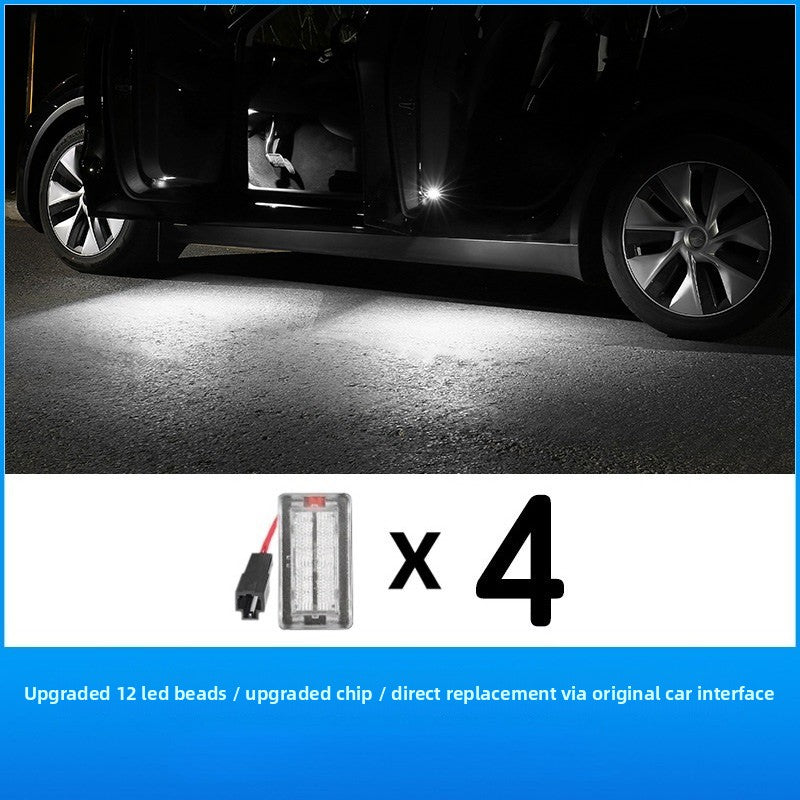 Evkitt for Tesla model 3 model y model s model x 2021+welcome light (advanced fire-proof PC and high-output LED matrix, super bright 4 pieces)