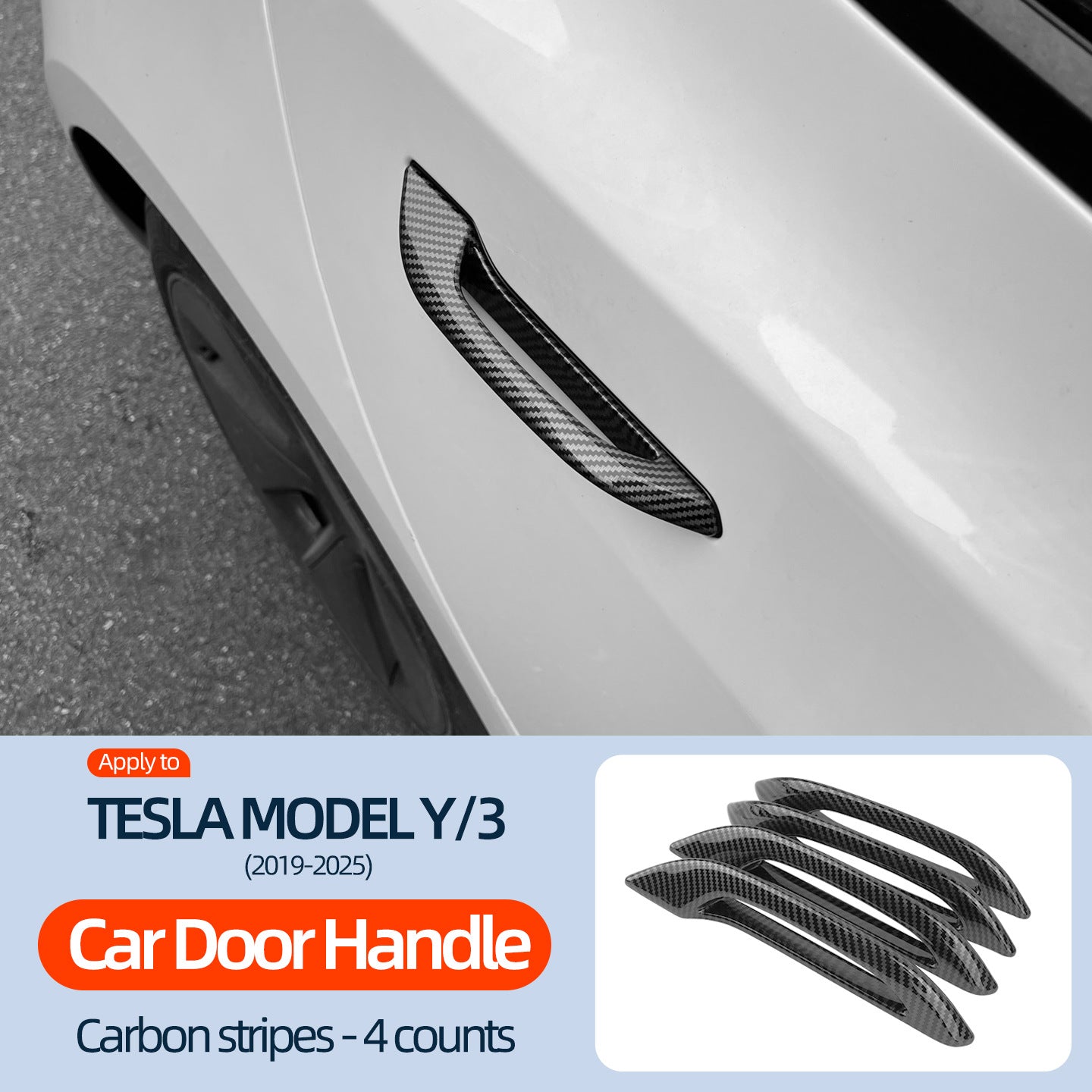 EVKITT Exterior Door Handle Assist Puller Anti-Freeze Cold-Weather Opener for Tesla Model 3 Model Y 2021-2026 (Premium Weatherproof Sub-Zero High-Impact Polymer, 4-Pack Complete Door Set)