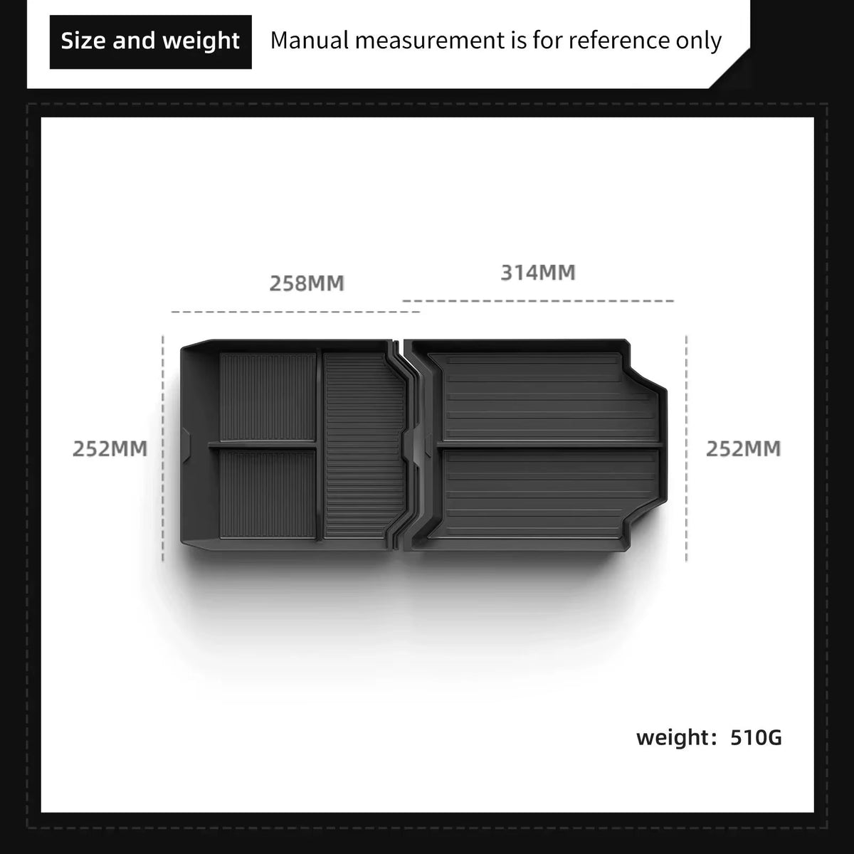 EVKITT Center Console Lower Storage Box Organizer for Tesla Cybertruck 2024+ – Drink Holder & Interior Storage Tray