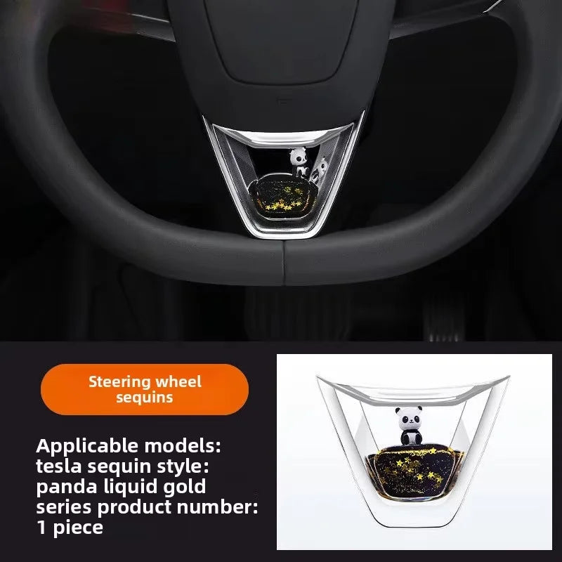 EVKITT for Tesla Model 3 Highland Model Y juniper Car Steering Wheel Dynamic Sequins Advanced Feel