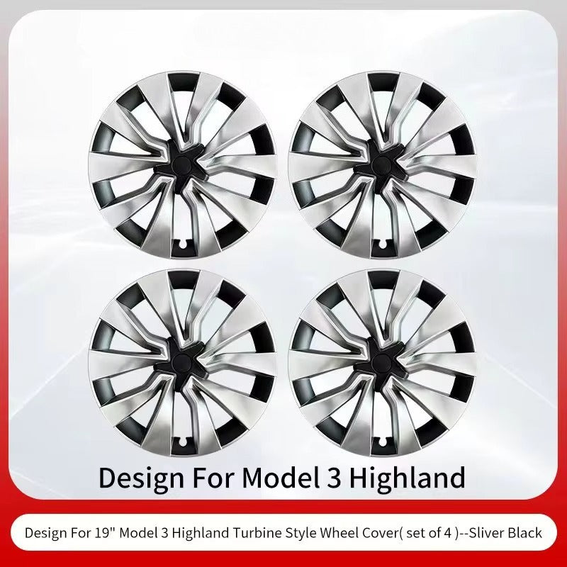 EVKITT 4PCS For Model3 Highland 2024-2026 19 Inch Sport Performance Wheel Cap Automobile Full Rim Cover Accessories Design For Tesla