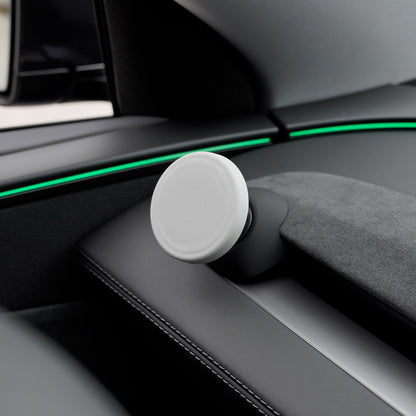 EVKITT Hidden Cockpit Console Phone Bracket for Tesla Model Y Juniper & Model 3 Highland Anti-Slip Metal Base (Liquid Silicone Wrapped, Grey LHD/RHD 1-Pack)