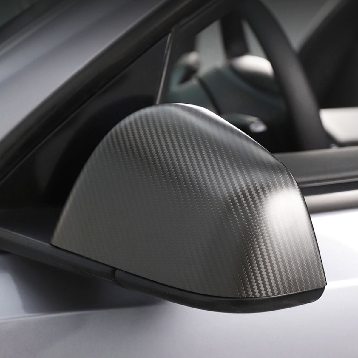 EVKITT Side Rearview Mirror Covers Caps Overlay for Tesla Model 3 2021-2023 (Premium Real Dry Carbon Fiber, Aerodynamic 2-Piece Set)
