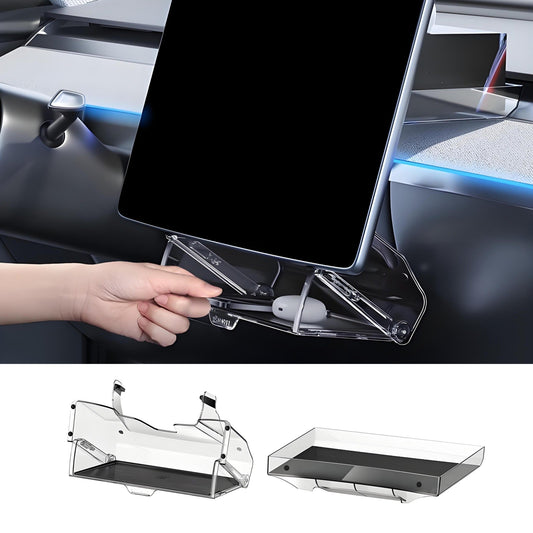 EVKITT Silicone Under Screen Storage Tray for Tesla Model Y Juniper & Model 3 Highland (Premium Silicone & ABS, 1-Pack)