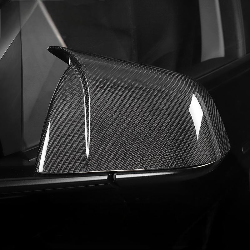 EVKITT Sport Performance Side Rearview Mirror Covers Caps for Tesla Model Y 2021-2024 (Premium Real Dry Carbon Fiber, Aerodynamic 2-Piece Set)