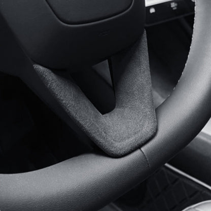 EVKITT Steering Wheel Panel Center Bezel Trim Cover for Tesla Model Y Juniper Model 3 Highland Premium Sport Alcantara Suede