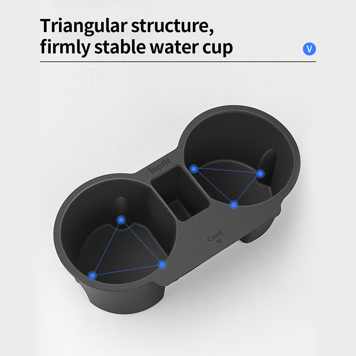 EVKITT Silicone Center Console Cup Holder Insert for Tesla Model 3 & Model Y 2021-2024 (Premium Flexible Silicone, Dual-Slot)