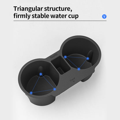 EVKITT Silicone Center Console Cup Holder Insert for Tesla Model 3 & Model Y 2021-2024 (Premium Flexible Silicone, Dual-Slot)