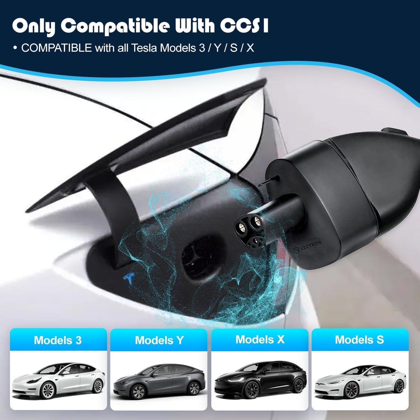 EVKITT CCS1 Combo to for Tesla Adapter DC Fast Charging Converter for Model Y Model 3