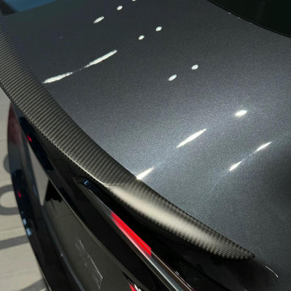 EVKITT for Tesla Model 3 Highland Performance Flanking Retrofit Rear Tail Spoiler Wing Real Carbon Fiber Glossy Black Exterior Body Kit Accessory