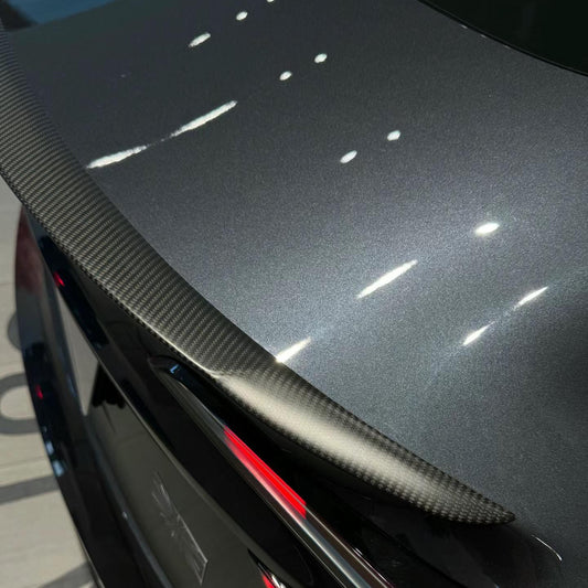 EVKITT for Tesla Model 3 Highland Performance Flanking Retrofit Rear Tail Spoiler Wing Real Carbon Fiber Glossy Black Exterior Body Kit Accessory