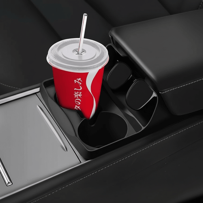 EVKITT Silicone Center Console Cup Holder Insert for Tesla Model 3 & Model Y (Premium Flexible Silicone, Dual-Slot)