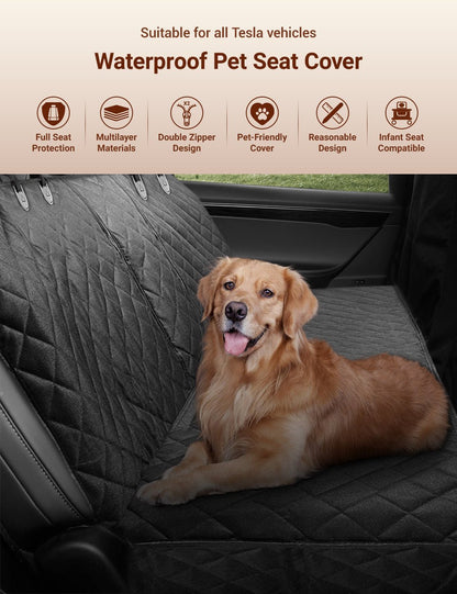 EVKITT Dog Seat Cover Travel Hammock for Tesla Cybertruck Model Y 3 X S (Double Zipper 600D Oxford, 1-Pack)