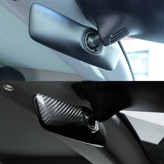 EVKITT Interior Rearview Mirror Cover Cap Overlay for Tesla Model 3 Model Y Premium Real Dry Carbon Fiber