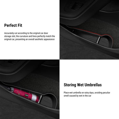 EVKITT Silicone Front & Rear Door Side Storage Boxes for Tesla Model Y Juniper & Model 3 Highland (Premium Silicone, 4-Pack)