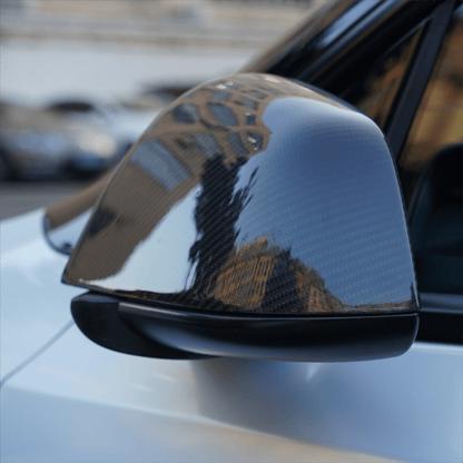 EVKITT Side Rearview Mirror Covers Caps Overlay for Tesla Model Y 2021-2024 (Premium Real Dry Carbon Fiber, Aerodynamic 2-Piece Set)