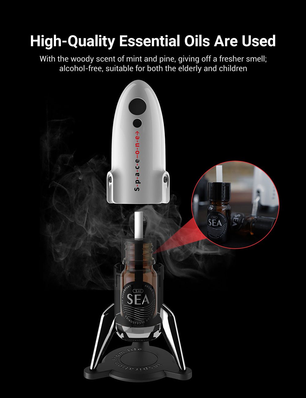 EVKITT Space One Rocket Perfume Diffuser Car Aromatherapy Air Freshener for Tesla Model Y 3 X S