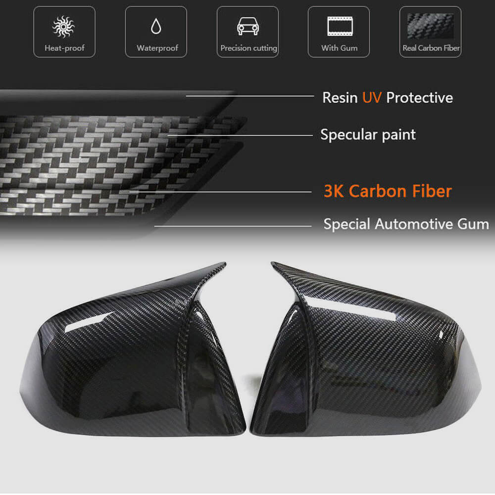 EVKITT Sport Performance Side Rearview Mirror Covers Caps for Tesla Model Y 2021-2024 (Premium Real Dry Carbon Fiber, Aerodynamic 2-Piece Set)