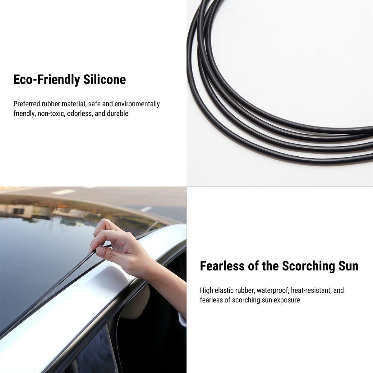 EVKITT Sunroof Wind Noise Reduction Rubber Seal Kit for Tesla Model 3 (Premium EPDM Rubber, Easy Snap-In)