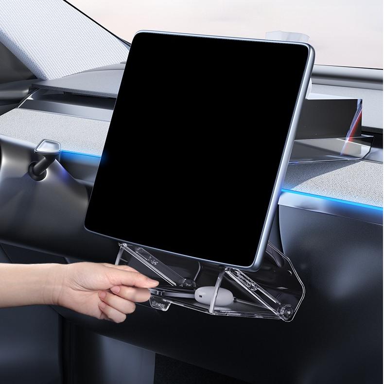 EVKITT Silicone Under Screen Storage Tray for Tesla Model Y Juniper & Model 3 Highland (Premium Silicone & ABS, 1-Pack)