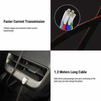 EVKITT Fast Charging Data Cable Coiled USB C Cord for Tesla Model 3 Model Y 2021-2023