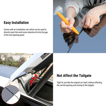 EVKITT Sunroof Wind Noise Reduction Rubber Seal Kit for Tesla Model 3 (Premium EPDM Rubber, Easy Snap-In)