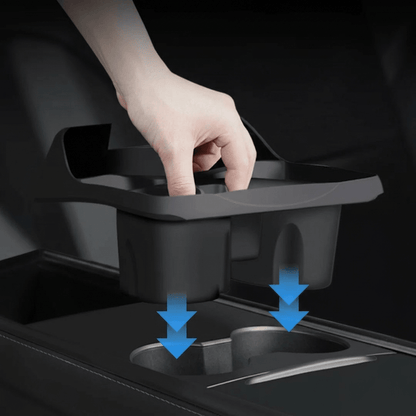 EVKITT Silicone Center Console Cup Holder Insert for Tesla Model 3 & Model Y (Premium Flexible Silicone, Dual-Slot)