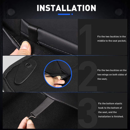 EVKITT Seat Back Anti-Kick Protector Guard Organizer for Tesla Model Y Model 3 (Premium Anti-Scratch PU Leather, 2-Piece Full Set)