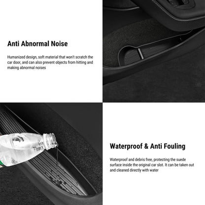 EVKITT Silicone Front & Rear Door Side Storage Boxes for Tesla Model Y Juniper & Model 3 Highland (Premium Silicone, 4-Pack)