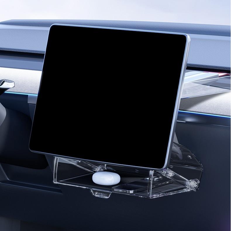 EVKITT Silicone Under Screen Storage Tray for Tesla Model Y Juniper & Model 3 Highland (Premium Silicone & ABS, 1-Pack)