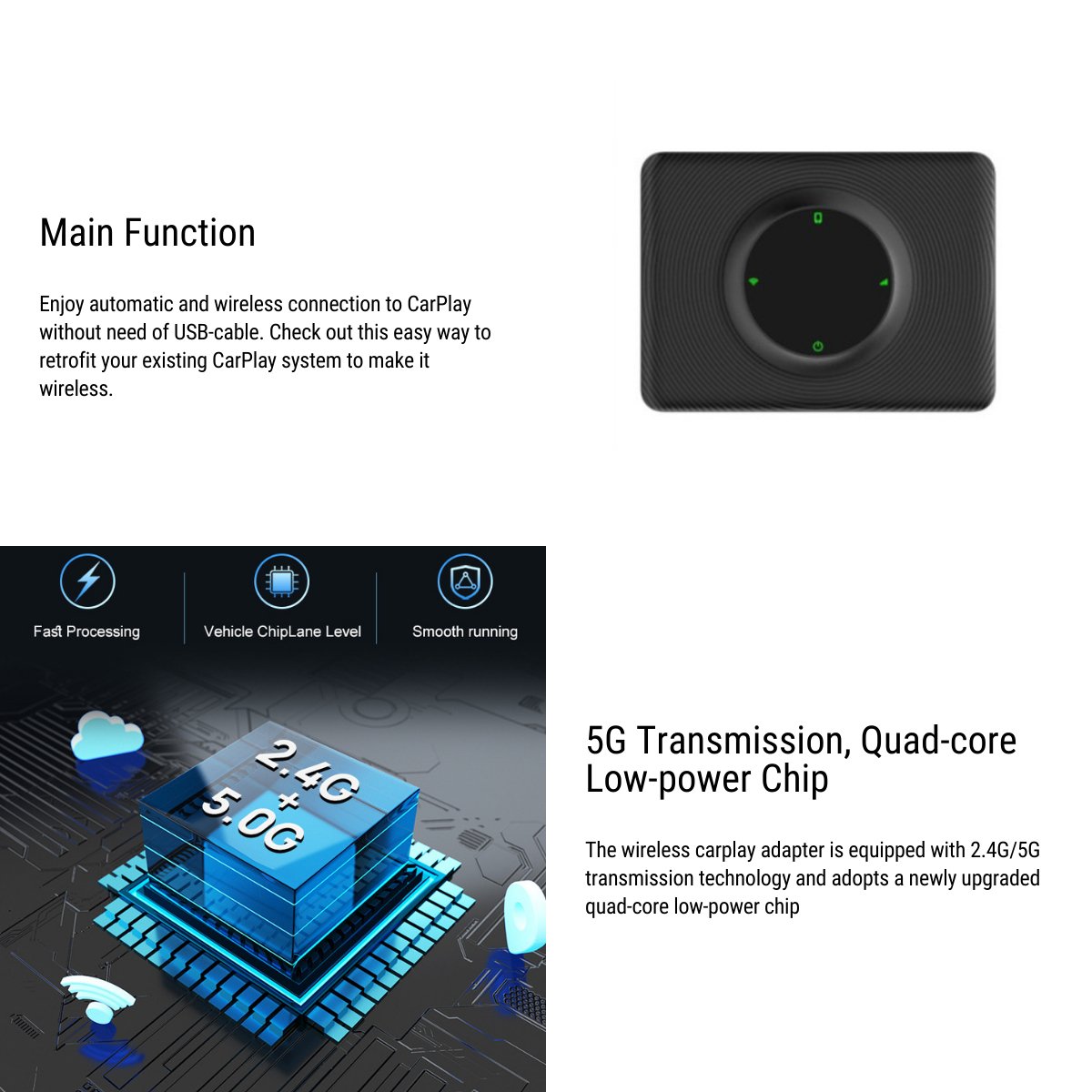 EVKITT Wireless Apple CarPlay Adapter Smart Box Converter for Tesla Model Y 3 X S