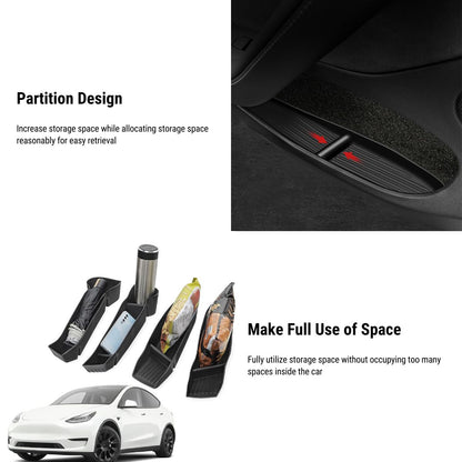 EVKITT Silicone Front & Rear Door Side Storage Boxes for Tesla Model Y Juniper & Model 3 Highland (Premium Silicone, 4-Pack)