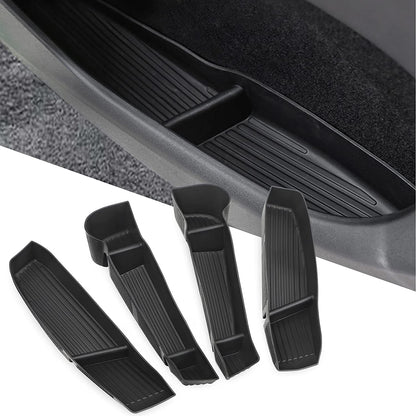 EVKITT Silicone Front & Rear Door Side Storage Boxes for Tesla Model Y Juniper & Model 3 Highland (Premium Silicone, 4-Pack)