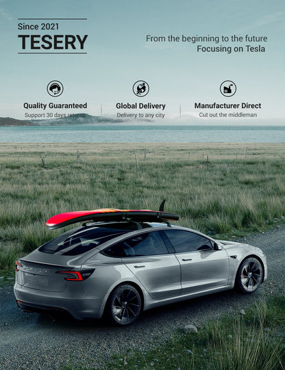 EVKITT for Tesla Model 3 Highland Model Y 2017-2026 Roof Rack Cross Bars Aluminum Alloy Cargo Carrier Set of 2 Heavy Duty