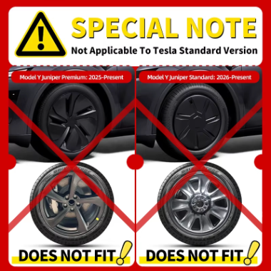EVKITT 19" Full-Coverage Wheel Covers for Tesla Model Y 2020-2024 (Premium Anti-Curb Rash Aero Hubcaps, Matte Black 4PC Set)