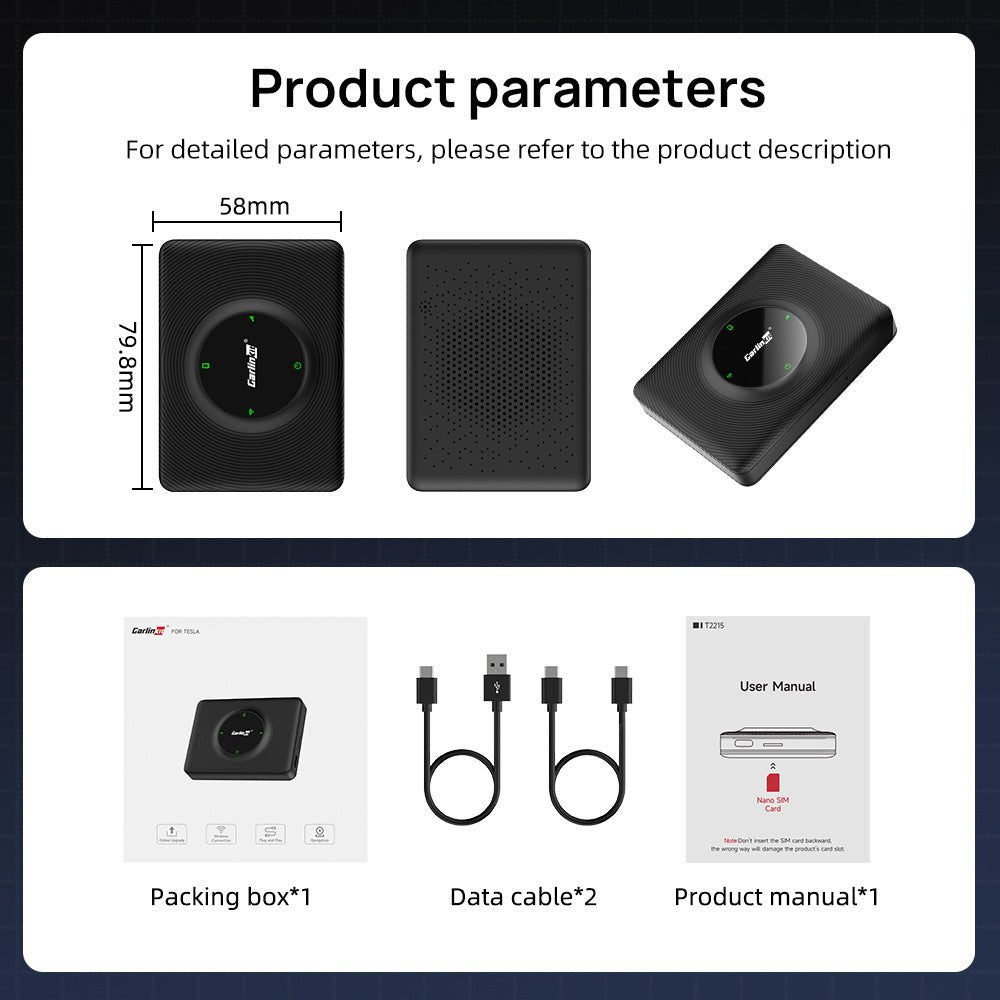 EVKITT Wireless Apple CarPlay Adapter Smart Box Converter for Tesla Model Y 3 X S