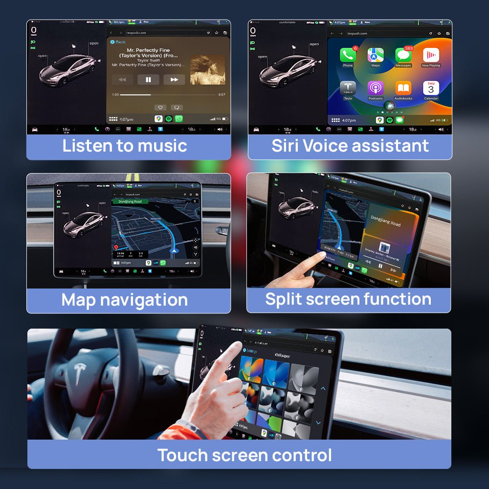 EVKITT Wireless Apple CarPlay Adapter Smart Box Converter for Tesla Model Y 3 X S
