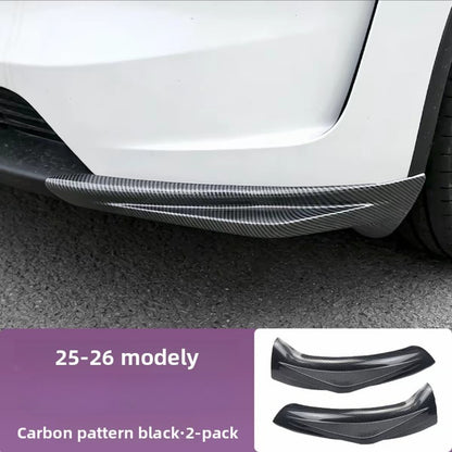 EVKITT Frontstoßstangenschutz Lippe Eckenschutz Kratzschutz Stoßfänger Winglet Spoiler für Tesla Model 3 Highland Model Y Juniper (Premium Luxus hochzähes Automobil ABS 2er-Set)
