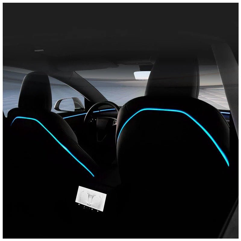 EVKITT LED Seat Back Ambient Lighting for Tesla Model Y Juniper & Model 3 Highland (Flexible Fiber, 2-Pack)