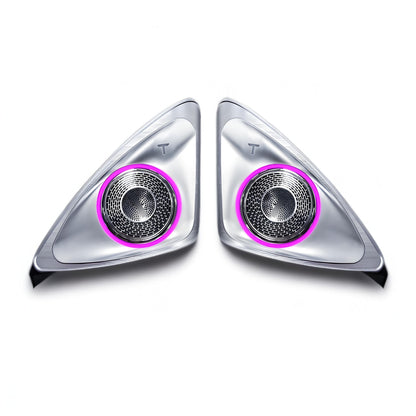 EVKITT 4D Rotating LED Tweeter Speakers for Tesla Model Y Juniper & Model 3 Highland (Premium Aluminum Alloy, RGB 2-Pack)
