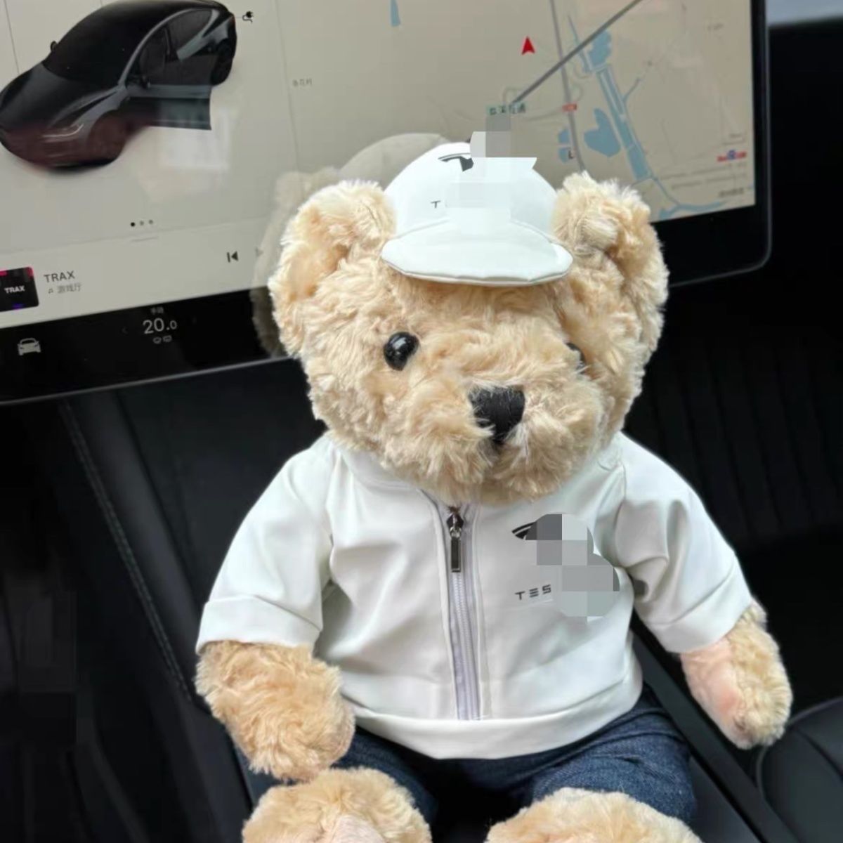 EVKITT Cyber Inspired Sammelpuppe für Tesla-Besitzer Minimalistisches Auto-Armaturenbrett-Maskottchen (Premium Hypoallergener Baumwolle, 25cm 1 Stk.)